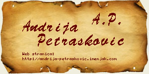 Andrija Petrašković vizit kartica